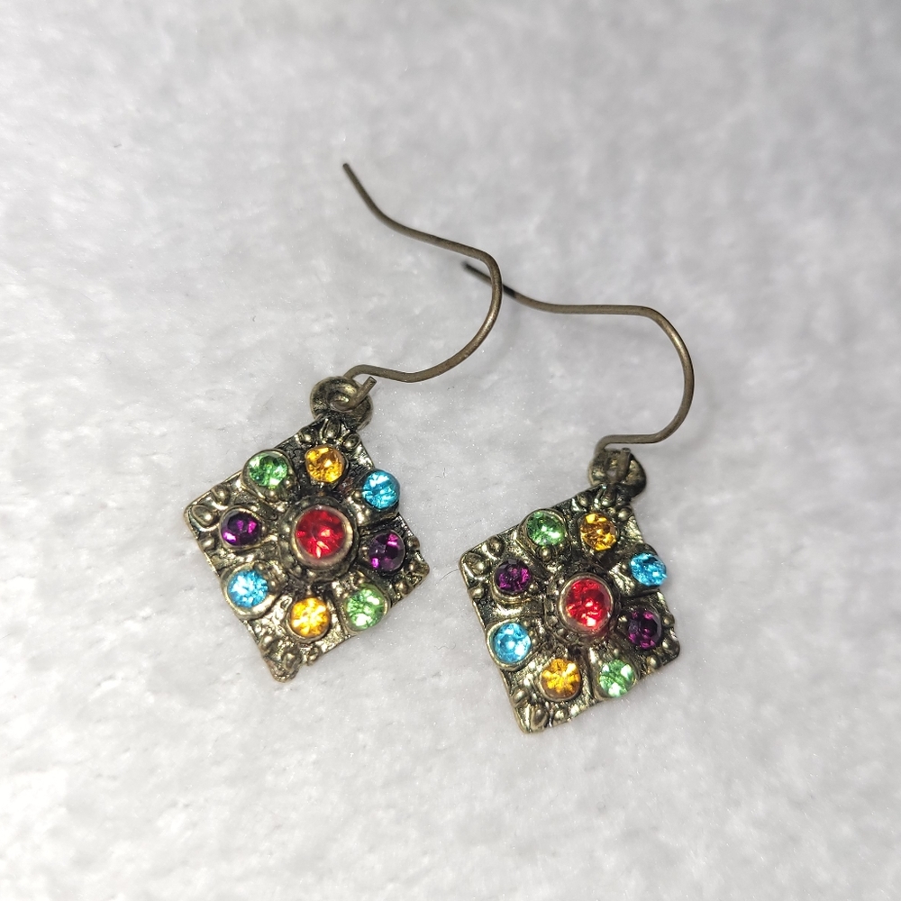 Multi-gem earrings